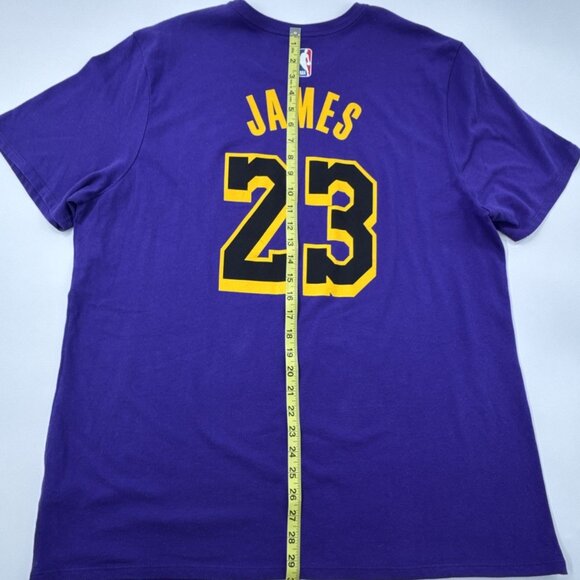 Nike Lakers 23 LeBron James T Shirt Tee Mens 2XL Purple NBA Dri-Fit Basketball - Picture 11 of 11